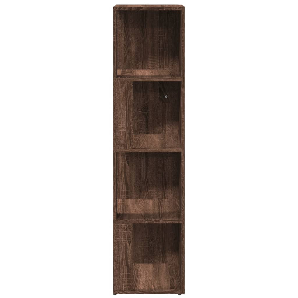 Hoekkast 33x33x132 cm bewerkt hout bruin eikenkleur