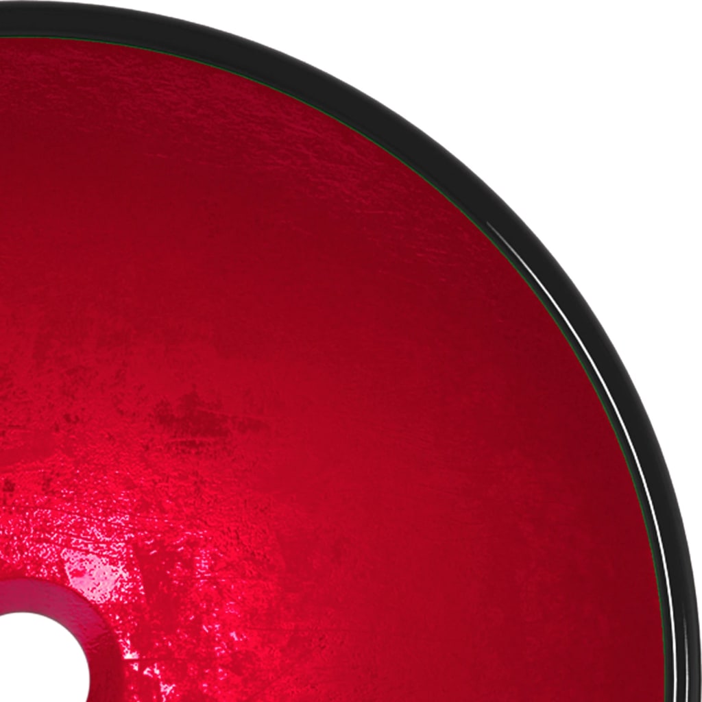 Wasbak 42x14 cm gehard glas rood