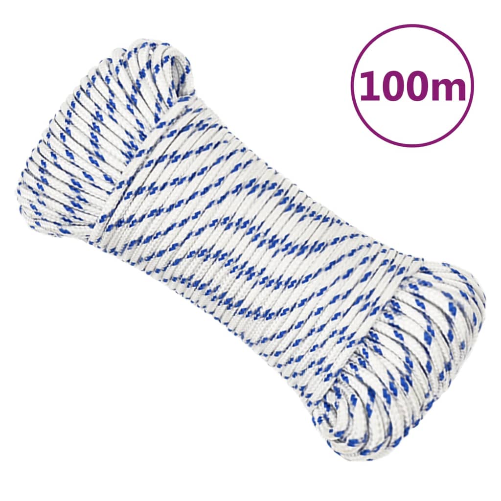 Boot touw 5 mm 100 m polypropyleen wit