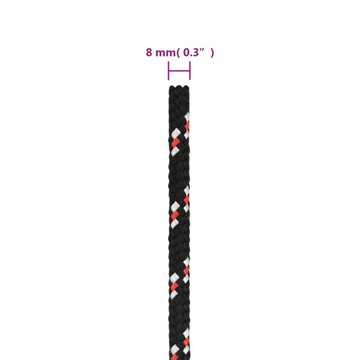 Boot touw 8 mm 250 m polypropyleen zwart