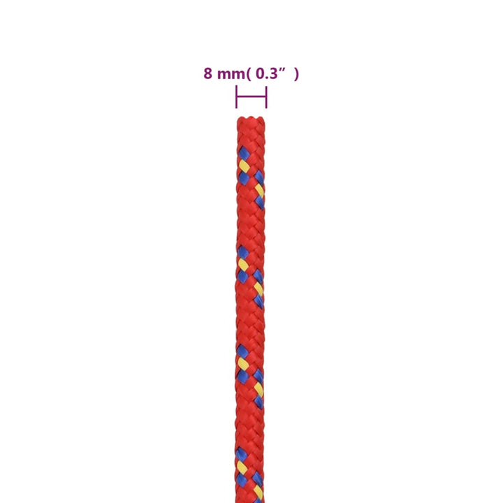 Boottouw 8 mm 250 m polypropyleen rood