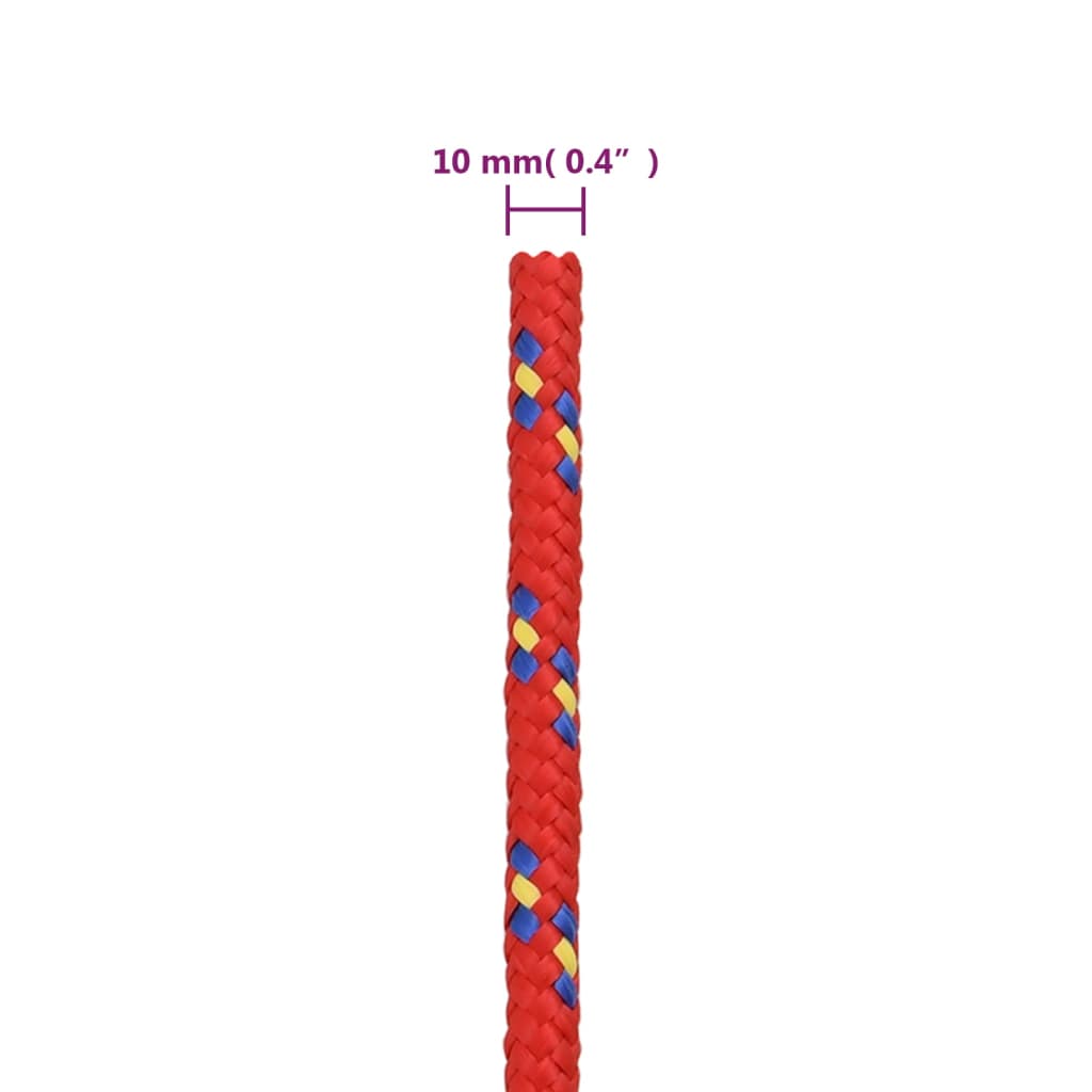 Boottouw 10 mm 100 m polypropyleen rood