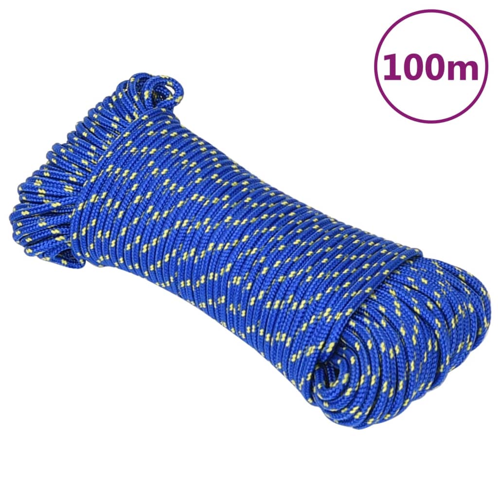 Boottouw 5 mm 100 m polypropyleen blauw