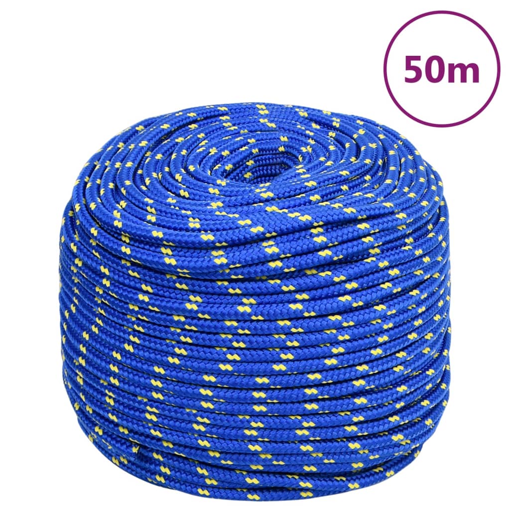 Boot touw 6 mm 50 m polypropyleen blauw