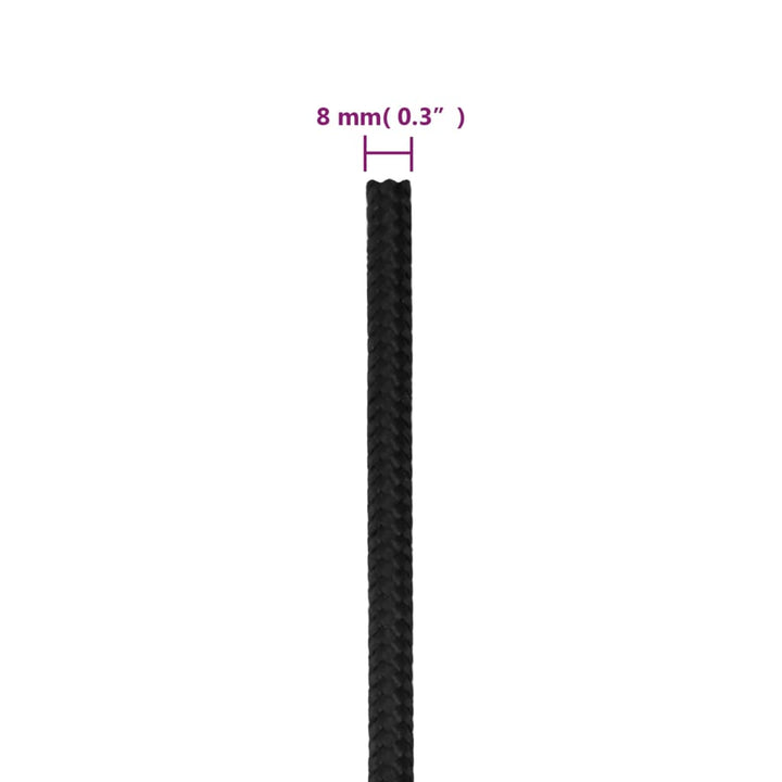 Boottouw 8 mm 250 m polypropeen zwart