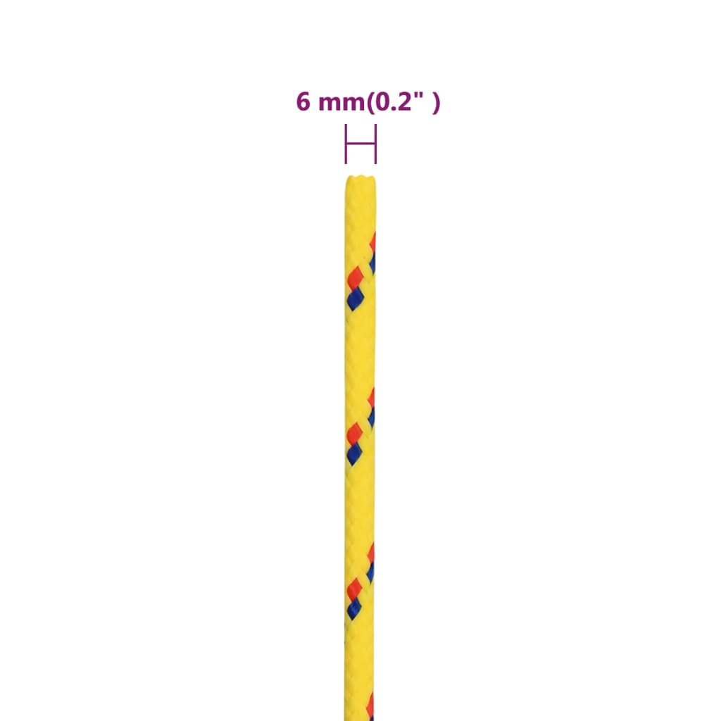 Boottouw 6 mm 50 m polypropyleen geel