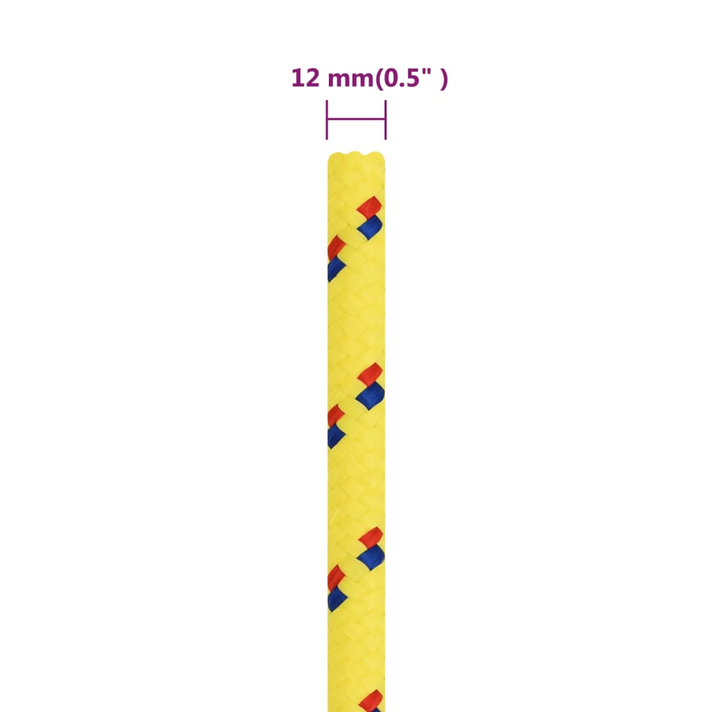 Boottouw 12 mm 50 m polypropyleen geel