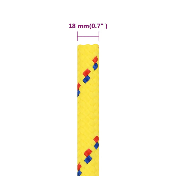 Boottouw 18 mm 25 m polypropyleen geel