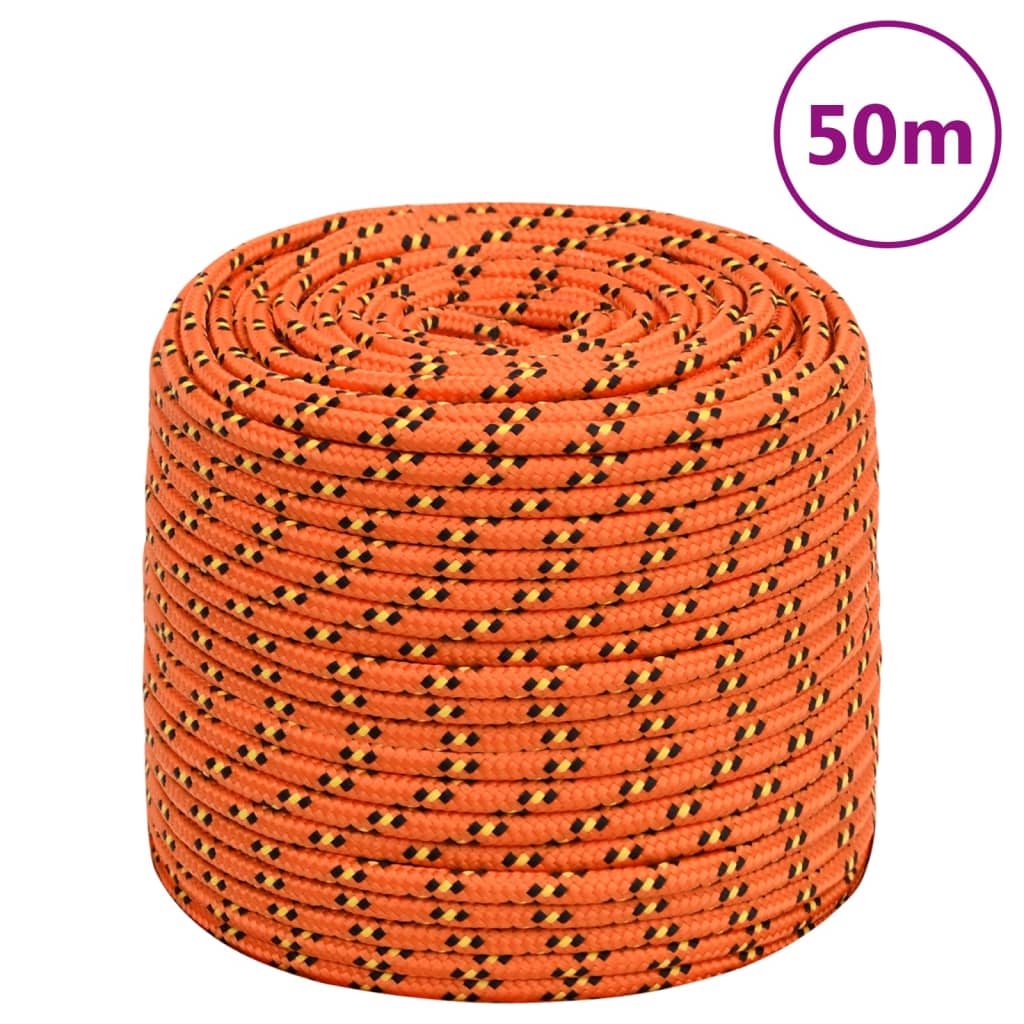 Boottouw 8 mm 50 m polypropyleen oranje