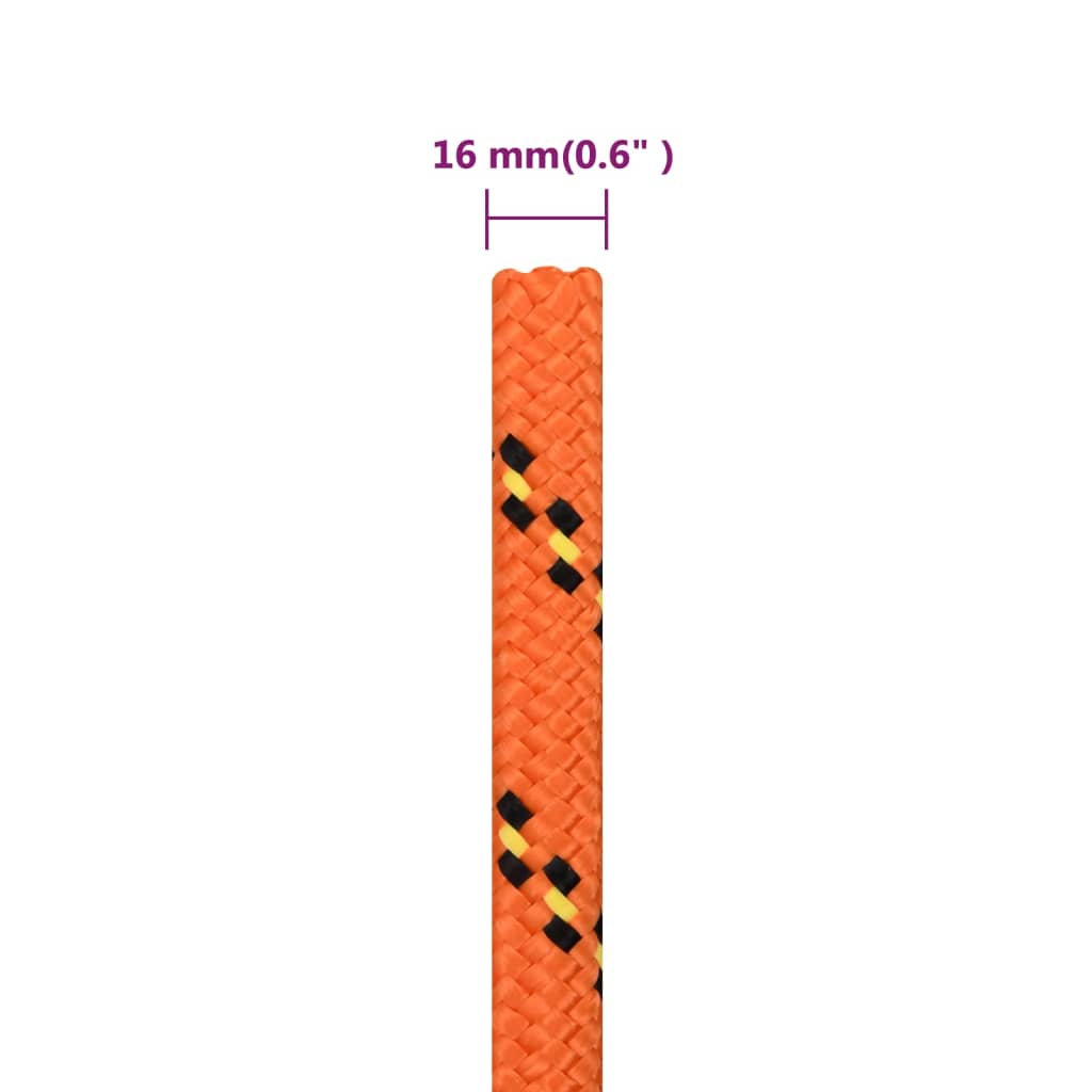 Boottouw 16 mm 100 m polypropyleen oranje