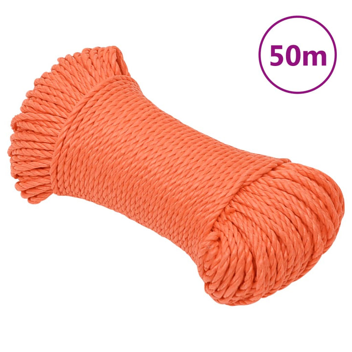 Werktouw 3 mm 50 m polypropeen oranje