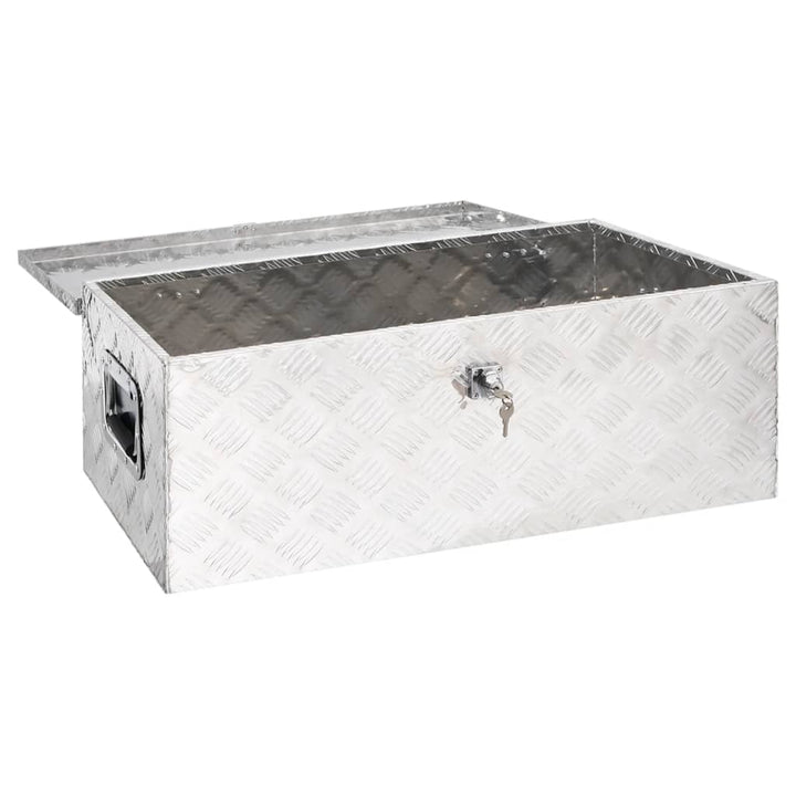 Opbergbox 90x47x33,5 cm aluminium zilverkleurig