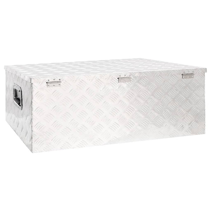 Opbergbox 100x55x37 cm aluminium zilverkleurig