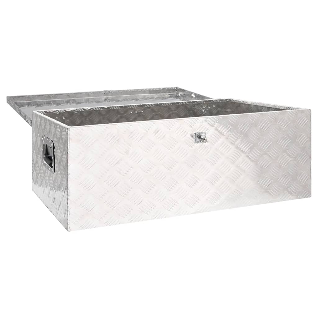 Opbergbox 100x55x37 cm aluminium zilverkleurig