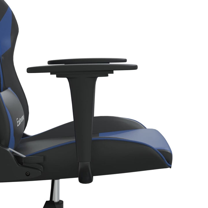 Massage gamestoel kunstleer zwart en blauw