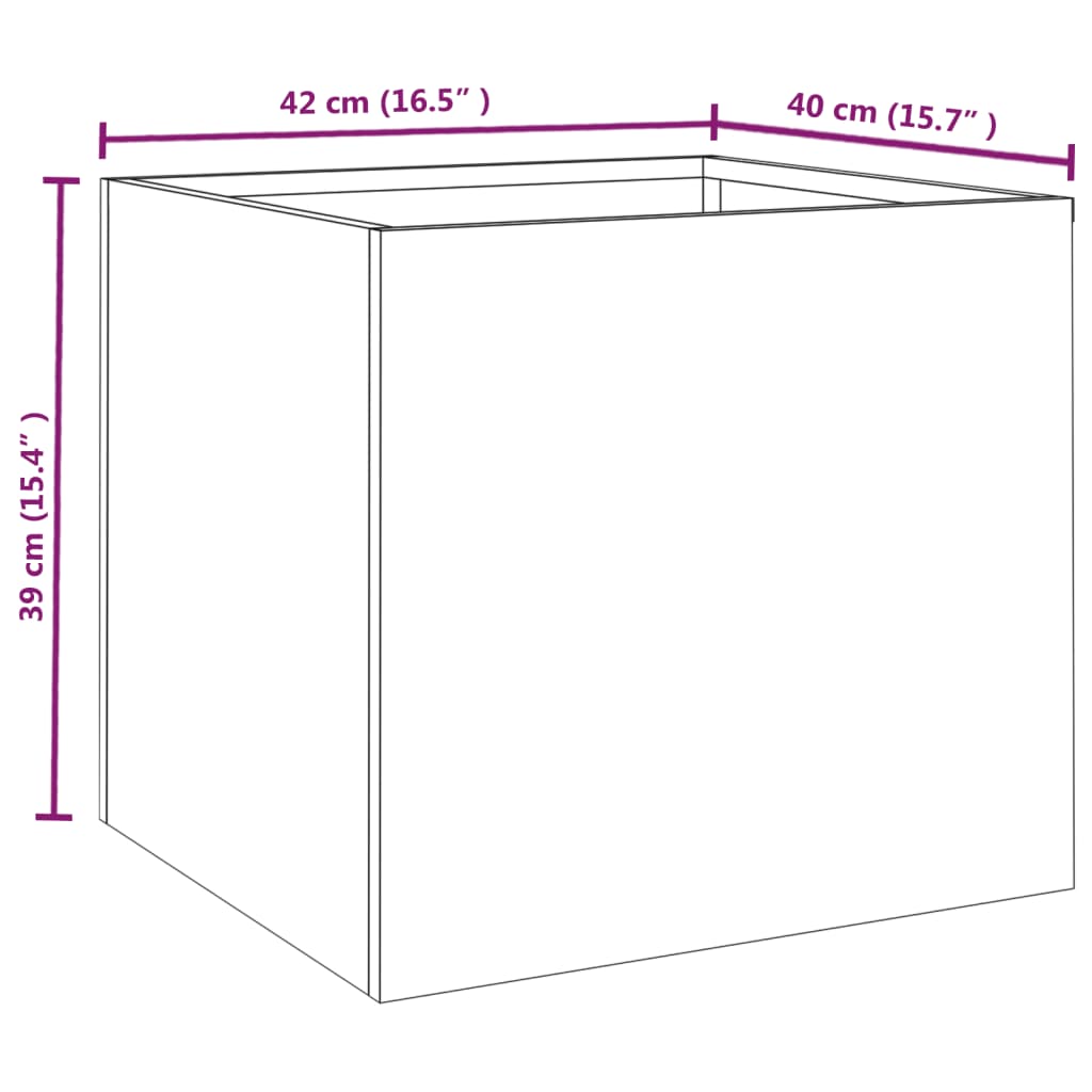 Plantenbak 42x40x39 cm cortenstaal