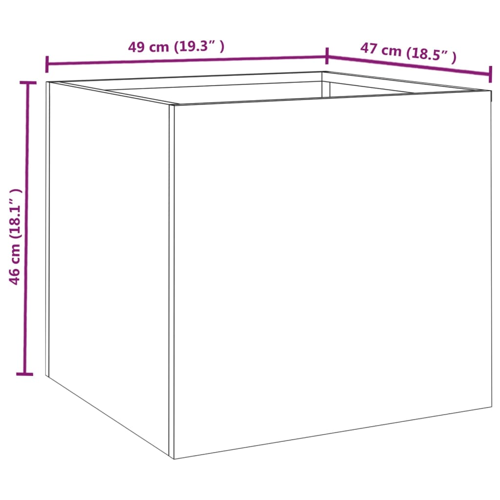 Plantenbak 49x47x46 cm cortenstaal