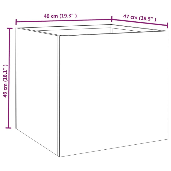 Plantenbak 49x47x46 cm cortenstaal