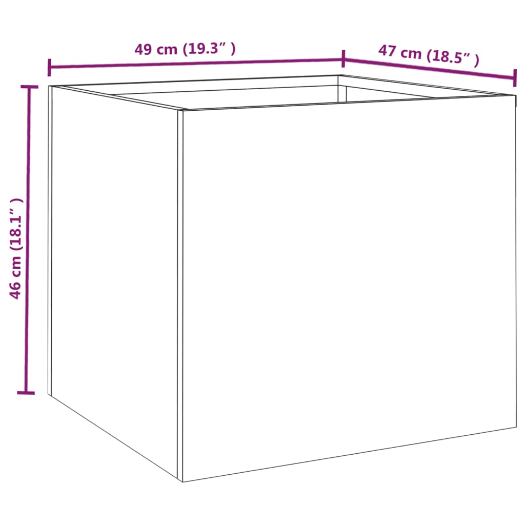 Plantenbakken 2 st 49x47x46 cm cortenstaal