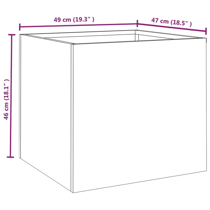 Plantenbakken 2 st 49x47x46 cm cortenstaal