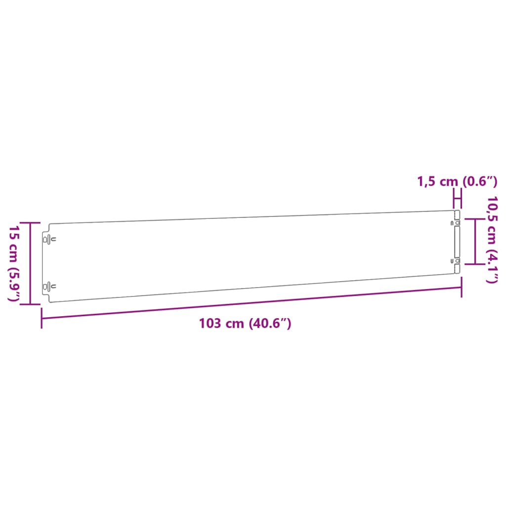 Gazonranden 10 stuks 15x103 cm flexibel cortenstaal