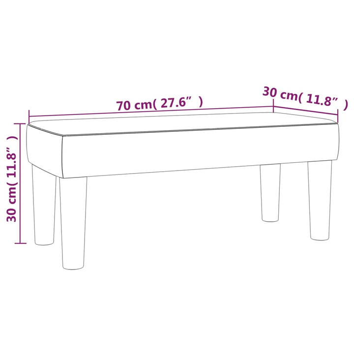 Bankje 70x30x30 cm fluweel zwart