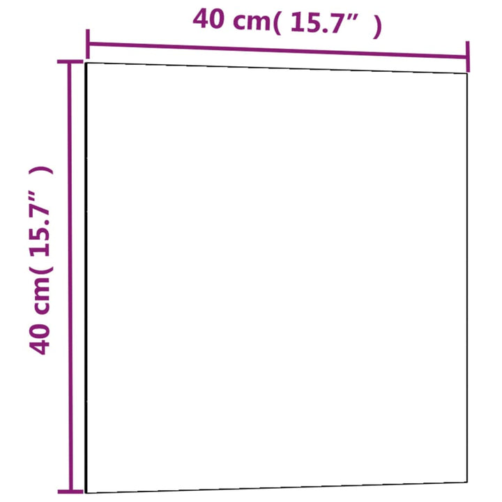 Magneetbord wandgemonteerd 40x40 cm gehard glas zwart