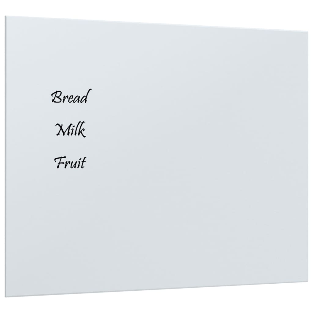 Magneetbord voor aan de wand 50x40 cm gehard glas wit