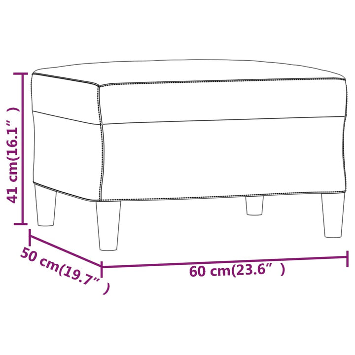 Voetenbank 60x50x41 cm fluweel geel