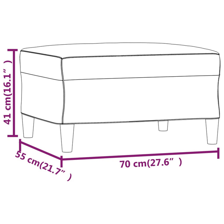 Voetenbank 70x55x41 cm stof crèmekleurig