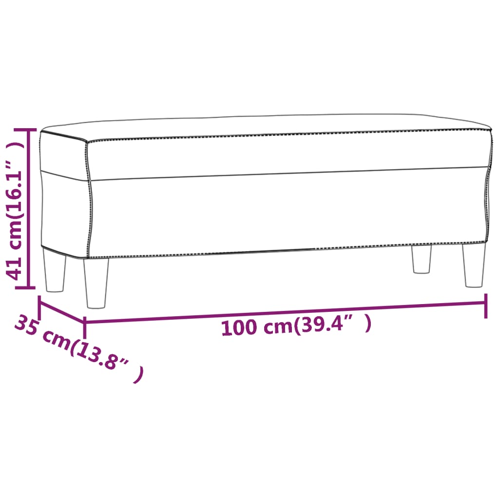 Bankje 100x35x41 cm fluweel donkergroen