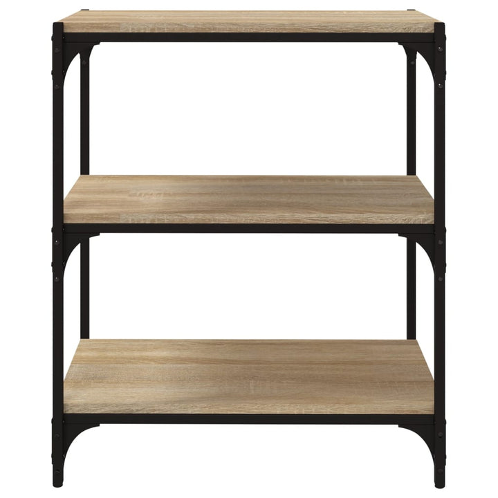 Boekenkast 60x33x70,5cm bewerkt hout en staal sonoma eikenkleur