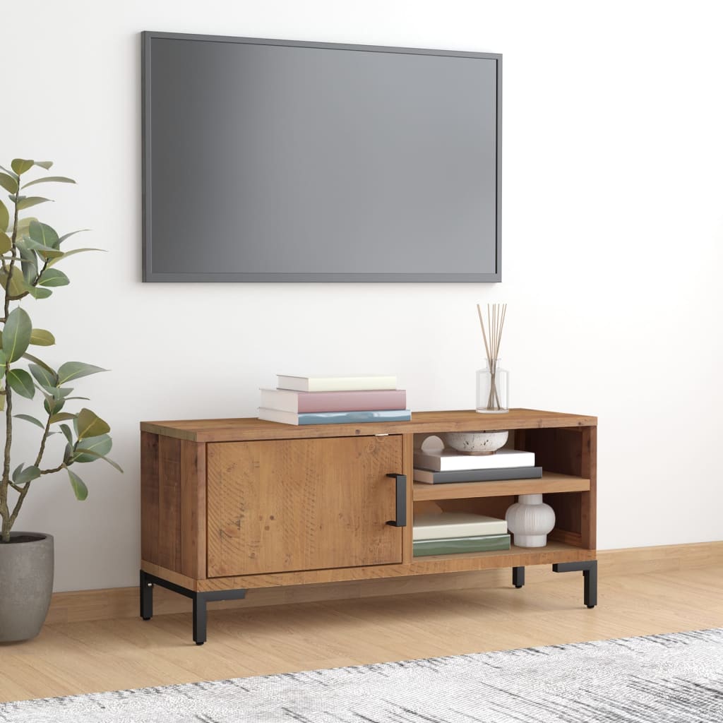 Tv-meubel 90x30x40 cm massief grenenhout bruin