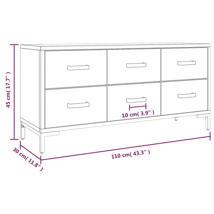 Opberkast 110x30x45 cm massief grenenhout zwart