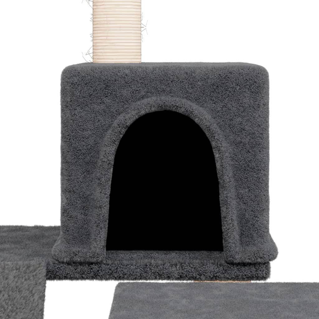 Kattenmeubel met sisal krabpalen 82 cm donkergrijs