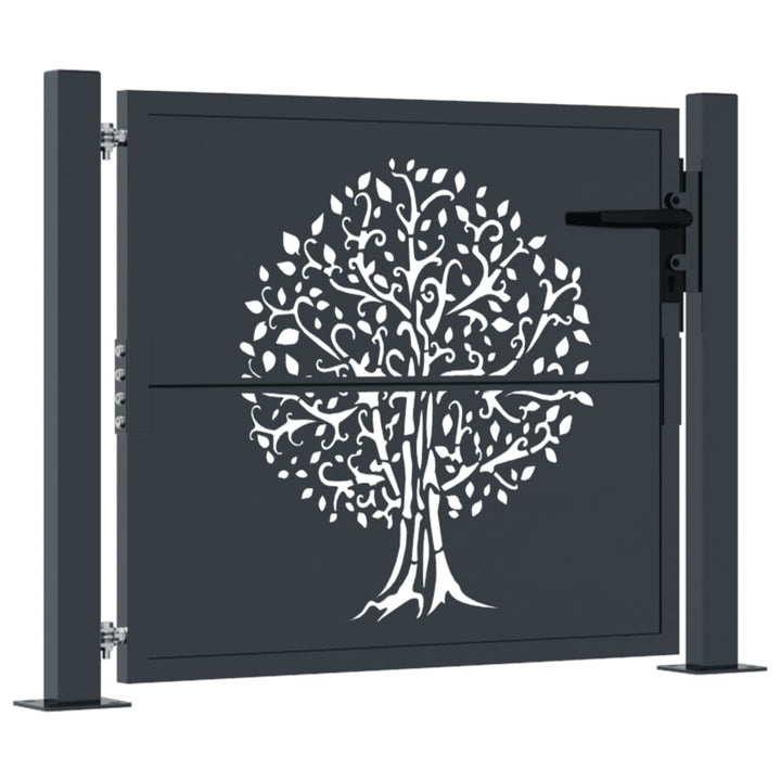 Poort 105x105 cm met boomontwerp staal antracietkleurig