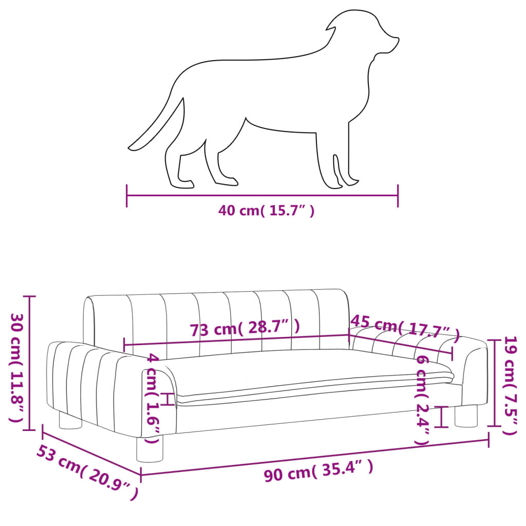 Hondenmand 90x53x30 cm kunstleer bruin