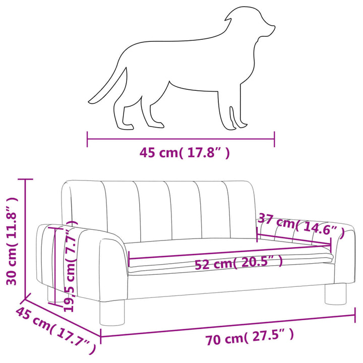 Hondenmand 70x45x30 cm stof bruin