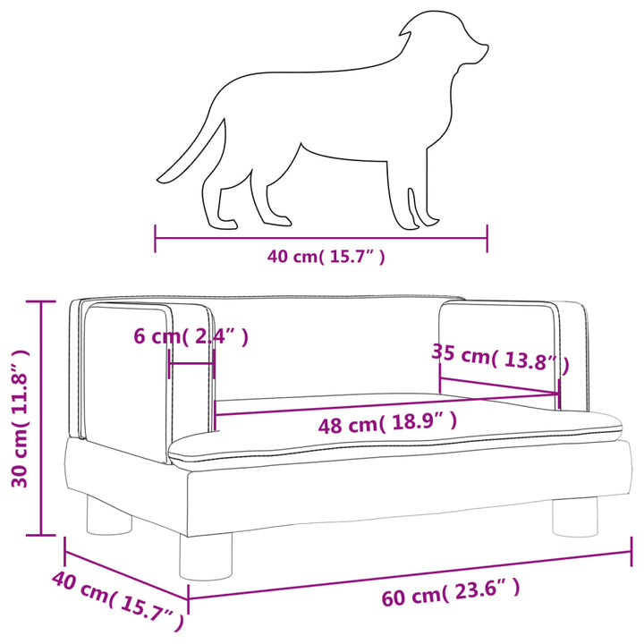 Hondenmand 60x40x30 cm fluweel bruin