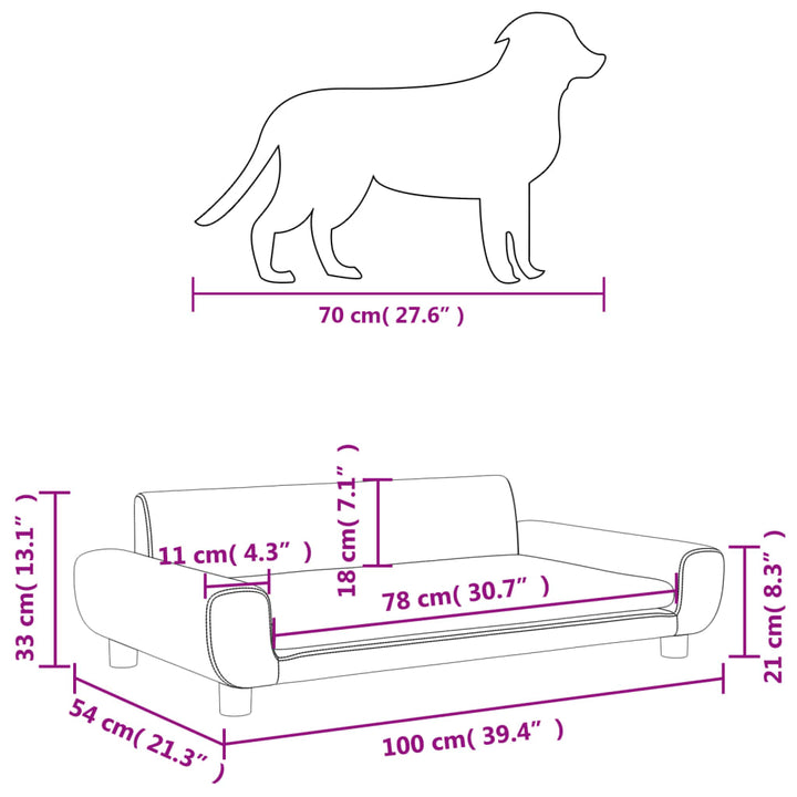 Hondenmand 100x54x33 cm fluweel donkergrijs