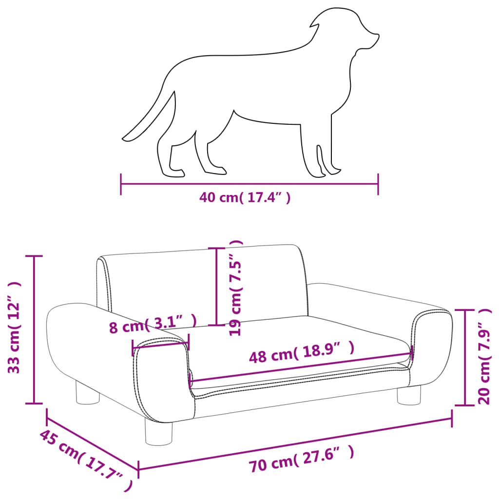 Hondenmand 70x45x33 cm fluweel roze