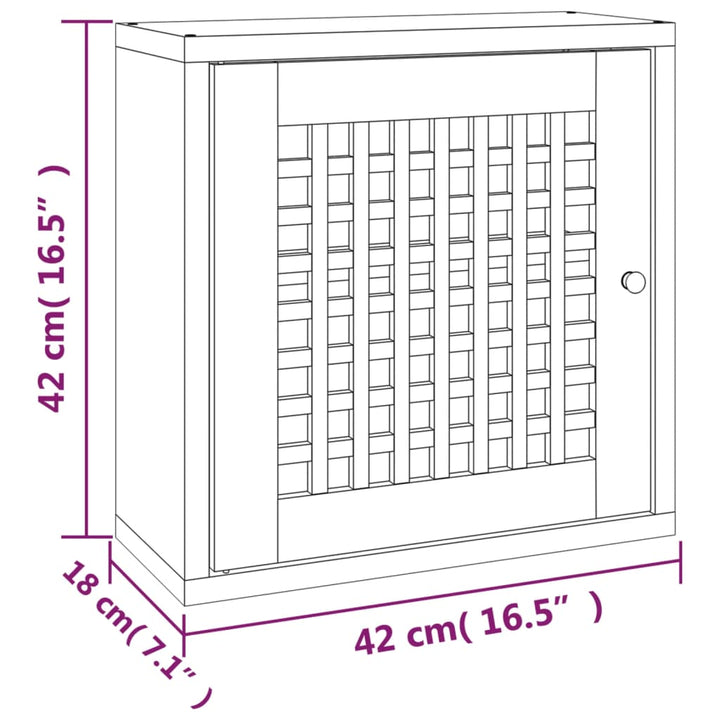 Wandkast 42x18x42 cm massief walnotenhout