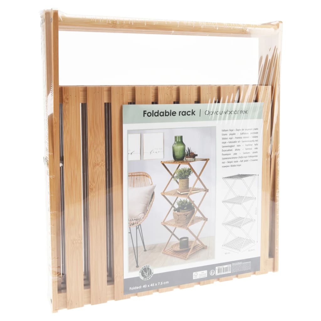 Home&Styling Rek inklapbaar 4-laags bamboe