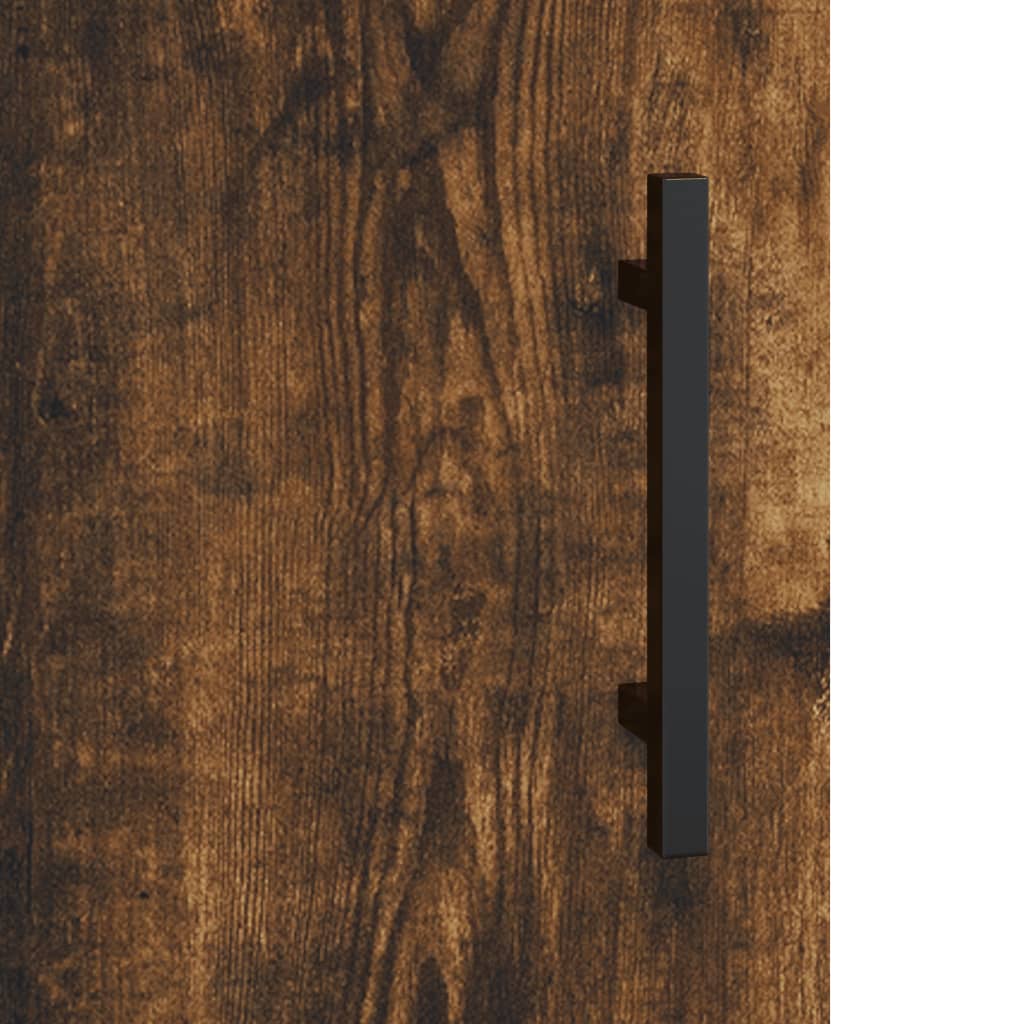 Hoge kast 69,5x34x180 cm bewerkt hout gerookt eikenkleurig