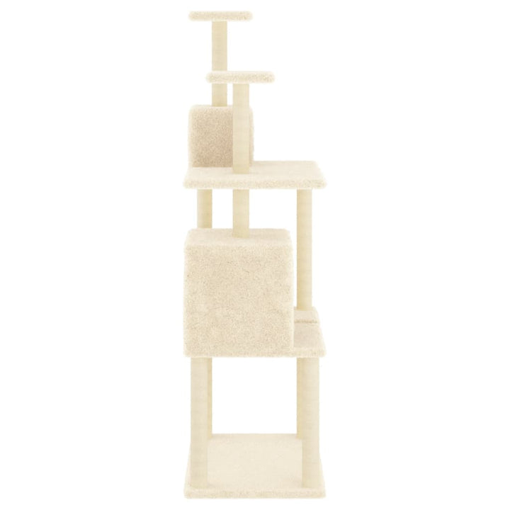 Kattenmeubel met sisal krabpalen 167 cm crèmekleurig