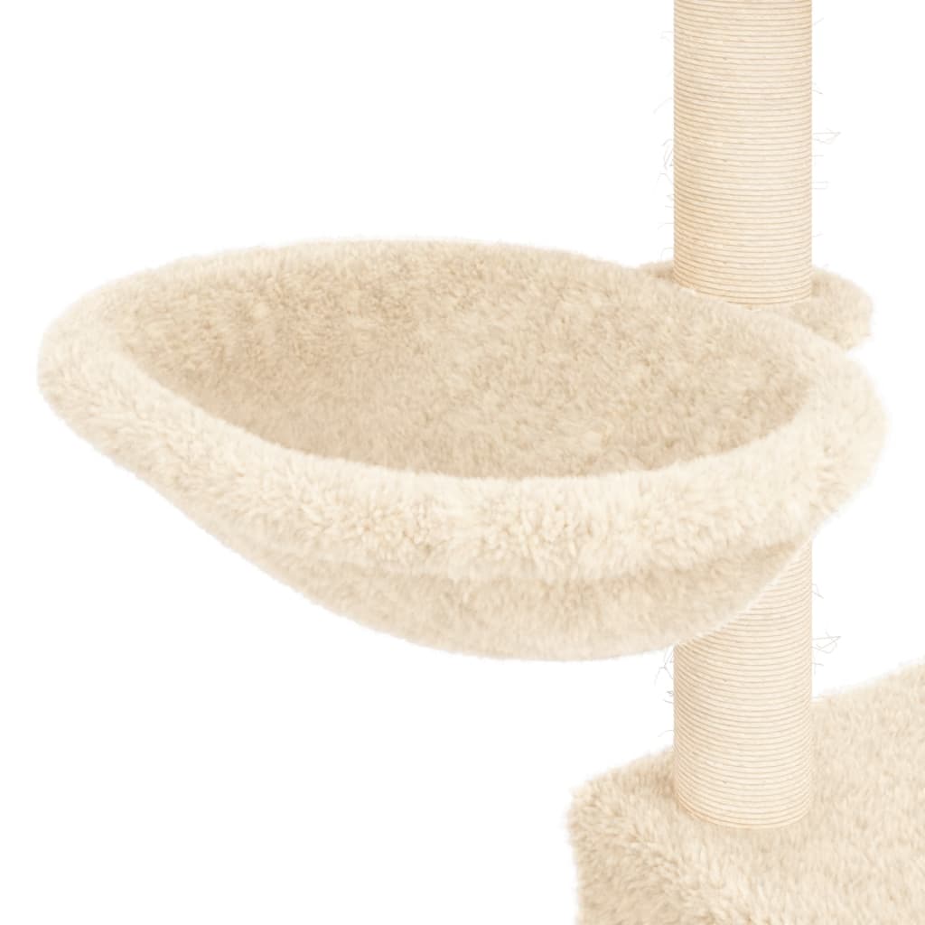Kattenmeubel met sisal krabpalen 83 cm crèmekleurig