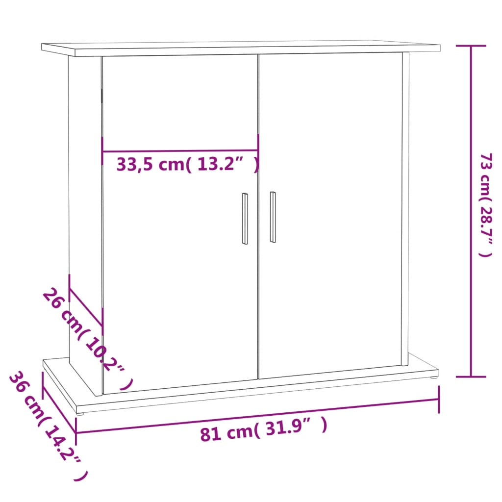 Aquariumstandaard 81x36x73 cm bewerkt hout sonoma eikenkleurig