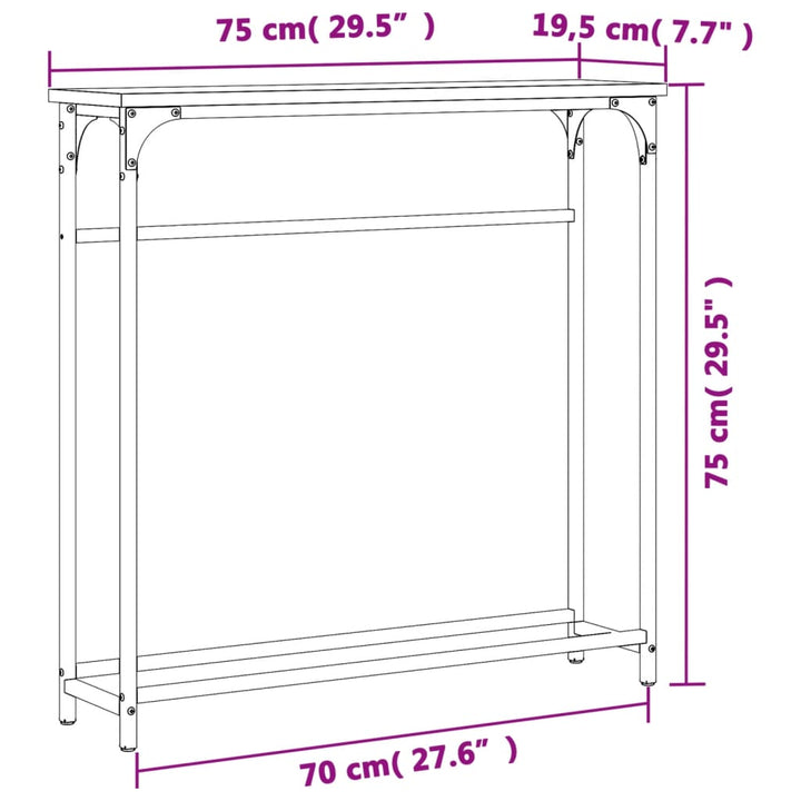 Wandtafel 75x19,5x75 cm bewerkt hout sonoma eikenkleurig