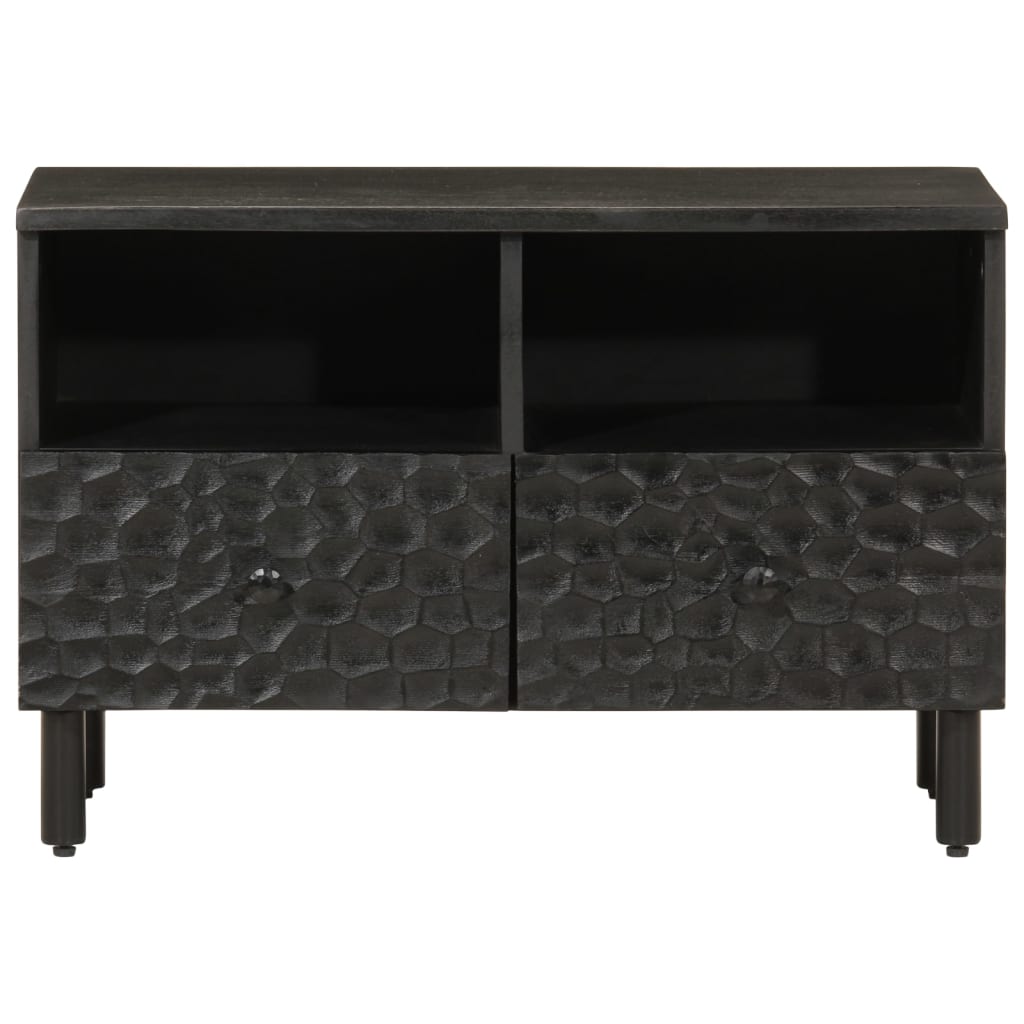 Tv-meubel 70x33x46 cm massief mangohout zwart