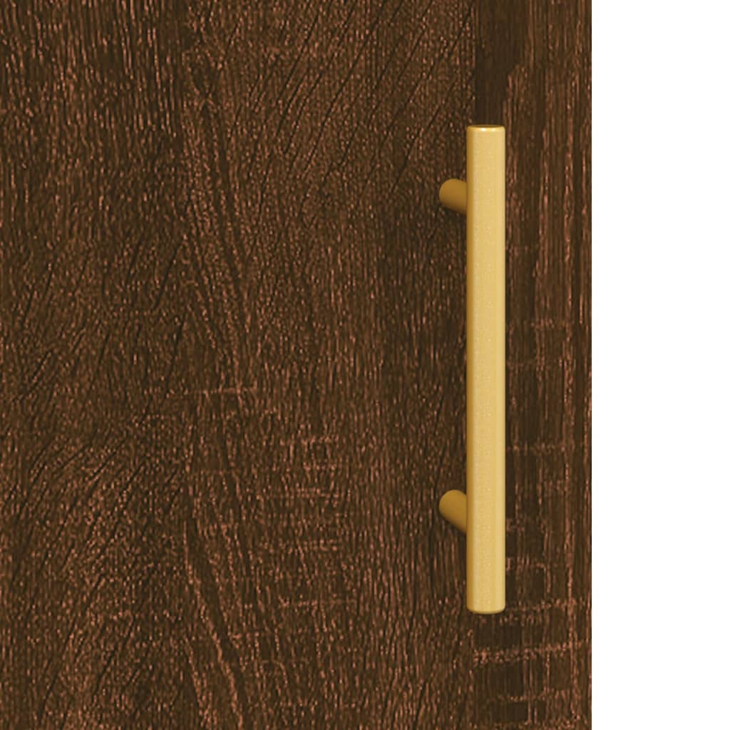 Hoge kast 69,5x31x115 cm bewerkt hout bruin eikenkleur